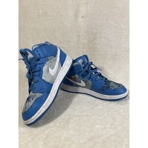 Nike Air Jordan Denim Blue & White Sneakers Used Youth Size 4
